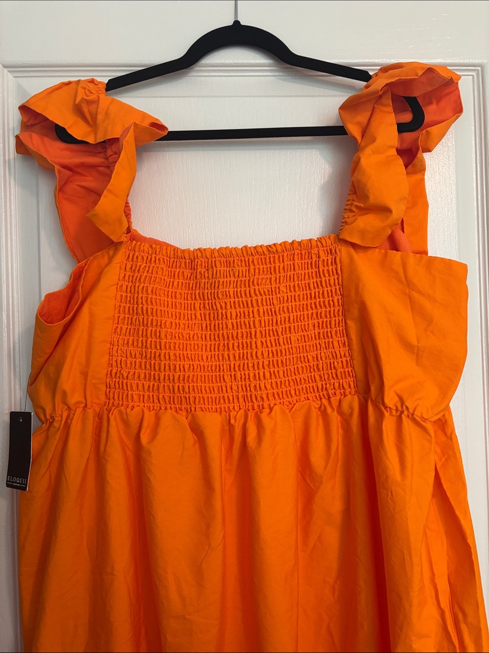 Eloquii Orange Ruffle-Strap Midi Dress - Picture 3 of 3